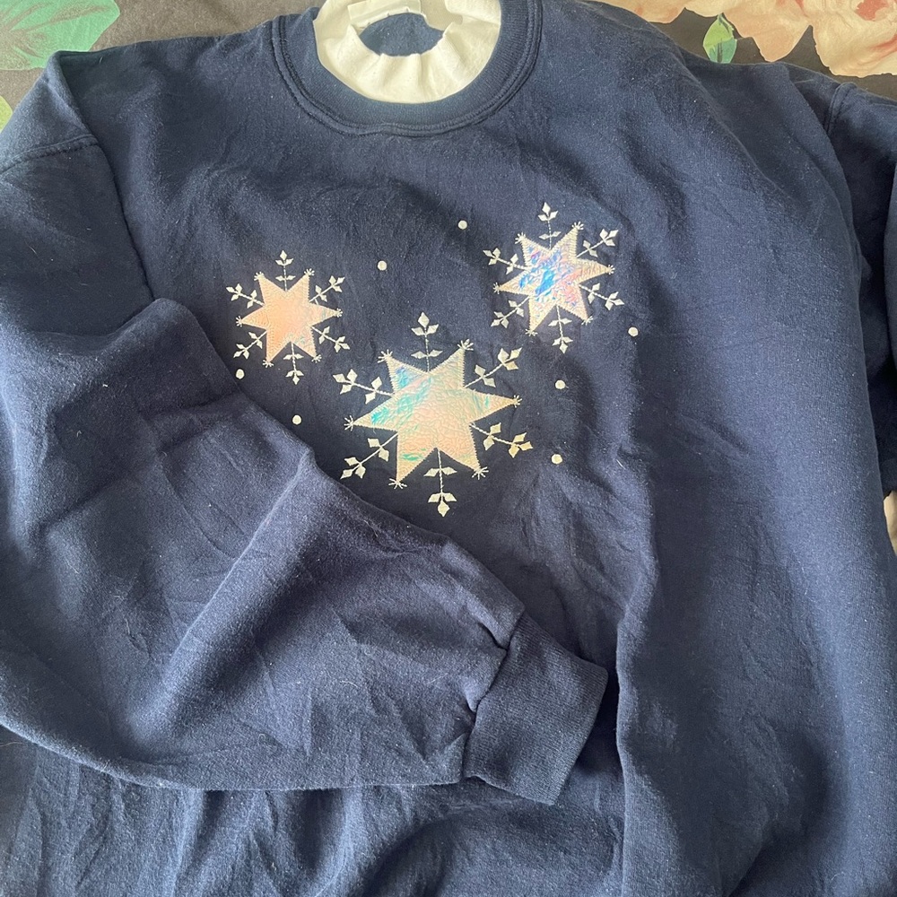 vintage snowflake grandma pullover sweater